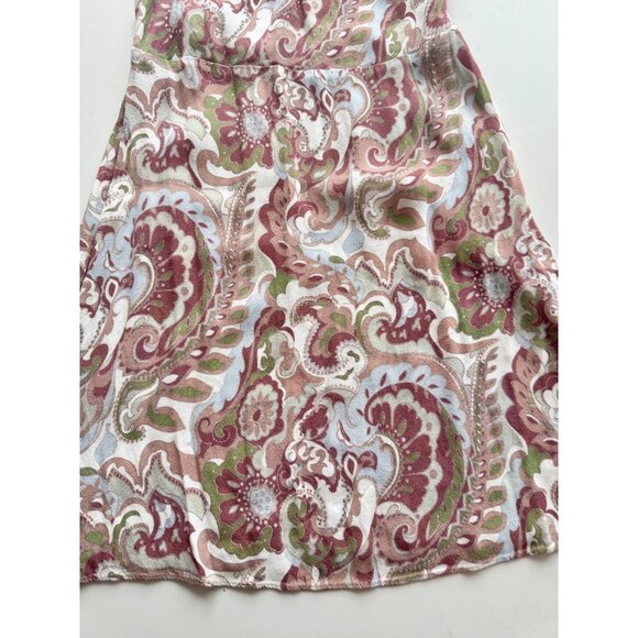 Aritzia WILFRED Bellow Paisley Floral Crepe Gathered Mini Slip Dress, Size 2 - Picture 8 of 16